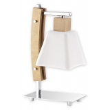 Dreno stolní lampa 1 žár. / dřevo (dąb) + chrom